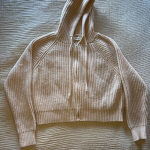 Sadie & Sage Cream Knit Hooded Sweater